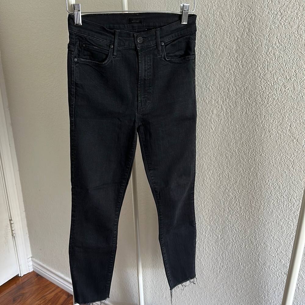 Mother stellar zip ankle step fray